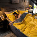 Double-Sided Fleece Duvet Set with Pillowcase, Velvet Feel