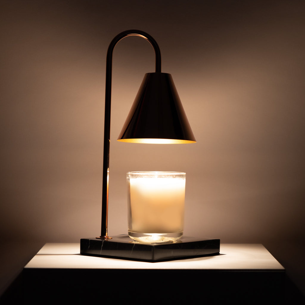 Marble-Effect Candle Warmer Lamp, Flameless Wax Melting