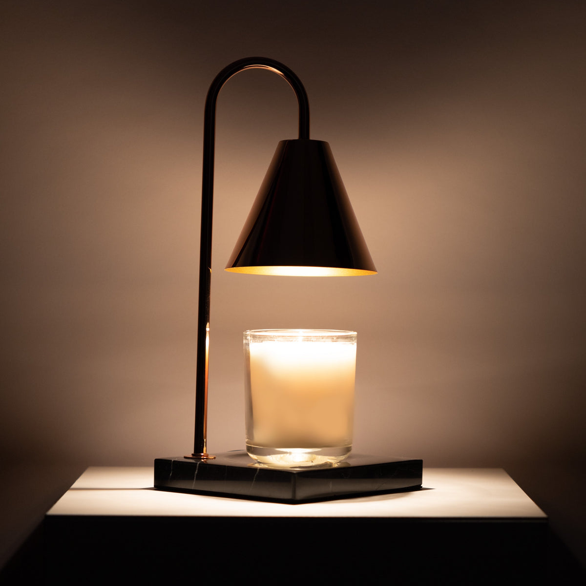 Marble-Effect Candle Warmer Lamp, Flameless Wax Melting