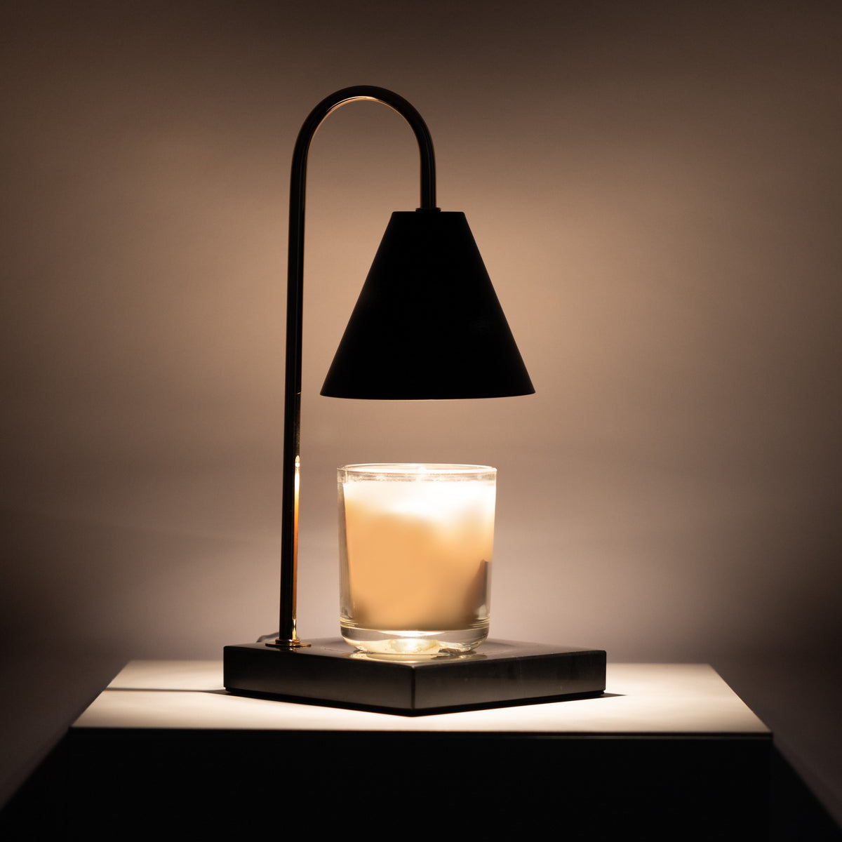 Marble-Effect Candle Warmer Lamp, Flameless Wax Melting