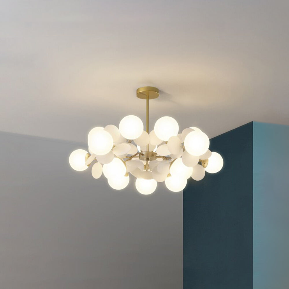 Glass Petal Flower Chandelier with Multiple Lights, G9 LED