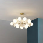 Glass Petal Flower Chandelier with Multiple Lights, G9 LED