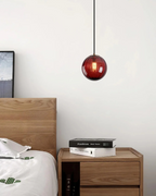 Textured Glass Globe Pendant Light, Adjustable Drop