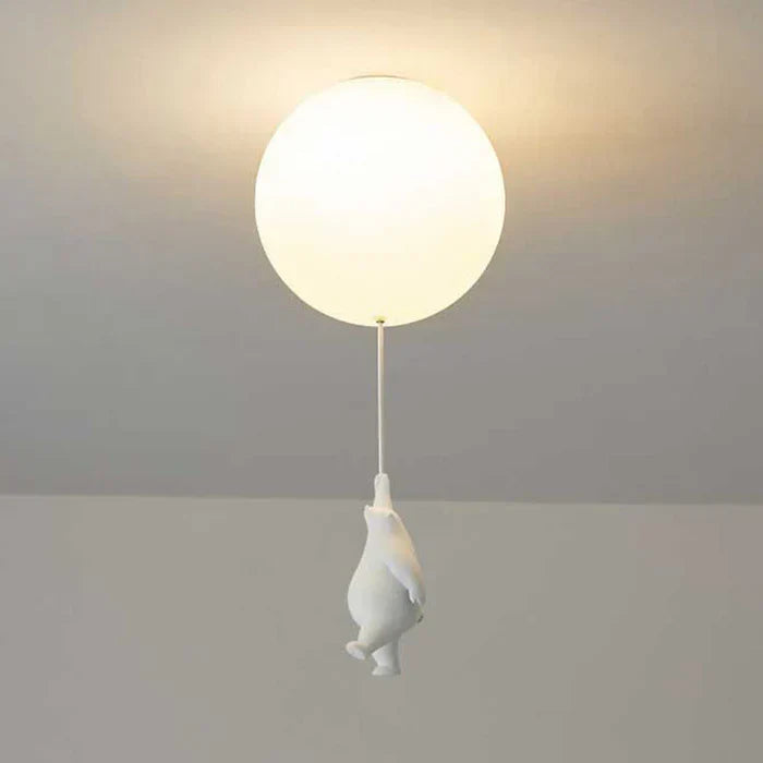 Kids Bear and Balloon Pendant Light with Warm LED