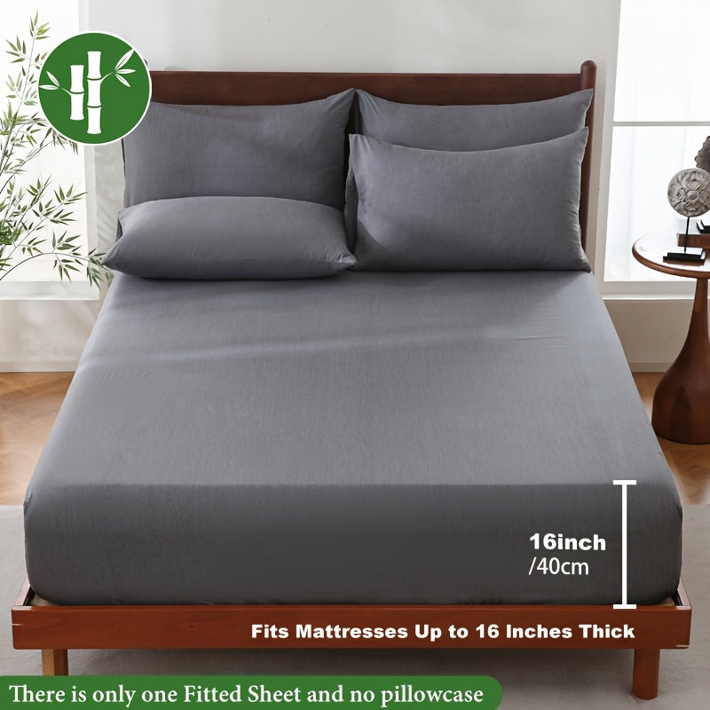 Bamboo Fibre Fitted Sheet, Breathable and Cooling, 90x200