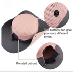 Foldable UPF50+ Sun Hat with Ponytail Opening