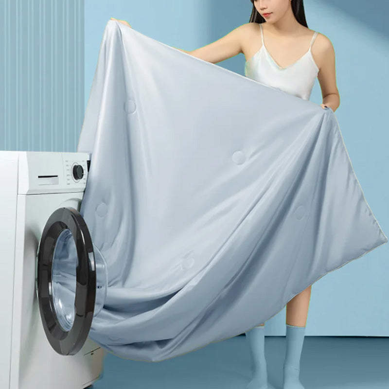 Cooling Ice Silk Duvet Cover Set, Breathable 3D Weave