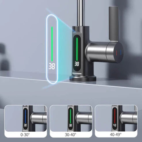 Kitchen Tap with LED Temperature Display and Five Spray Modes