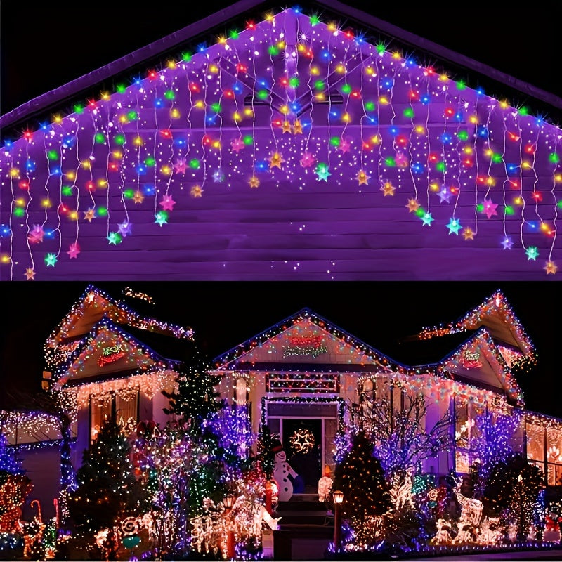 USB Snowflake String Lights 4m, Warm White or Multicolour