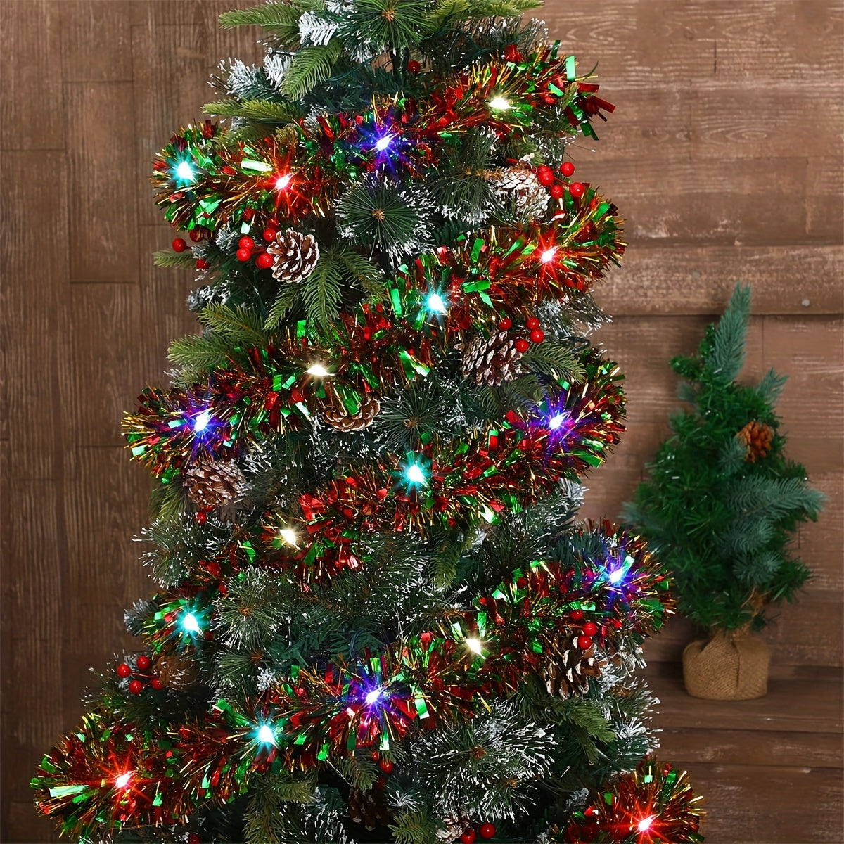 Glitter LED Garland 4.88 m with 50 Warm White Lights, Battery