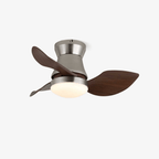 Nickel and Walnut Ceiling Fan with 24W LED Light, 60 cm