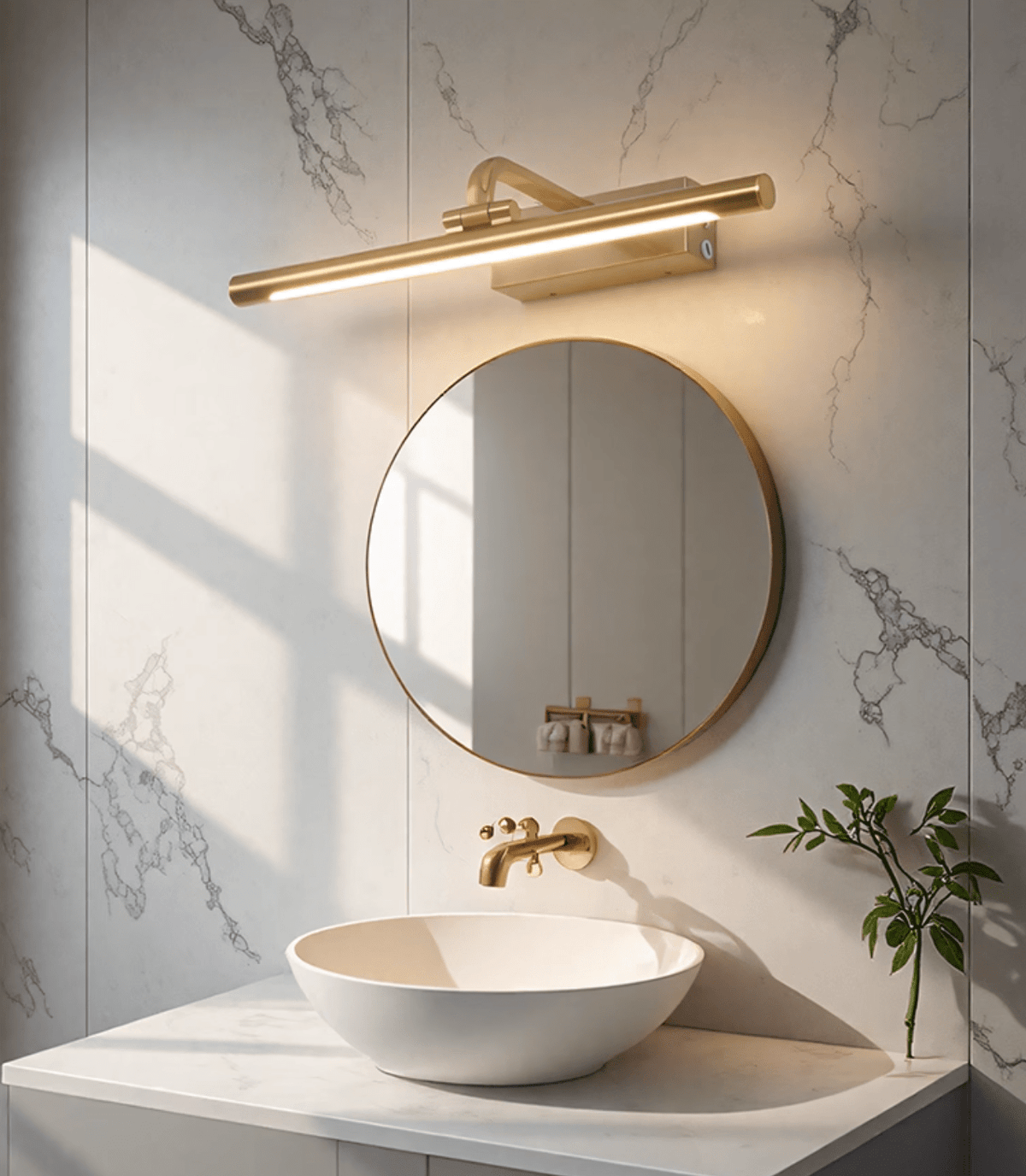 Rechargeable Picture Light in Gold with Remote and Dimmer