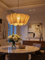 Pleated Fabric Pendant Light, 40cm Drum Shade, Scandi Style