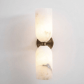 Alabaster Wall Light with Twin Discs and Brass Centre