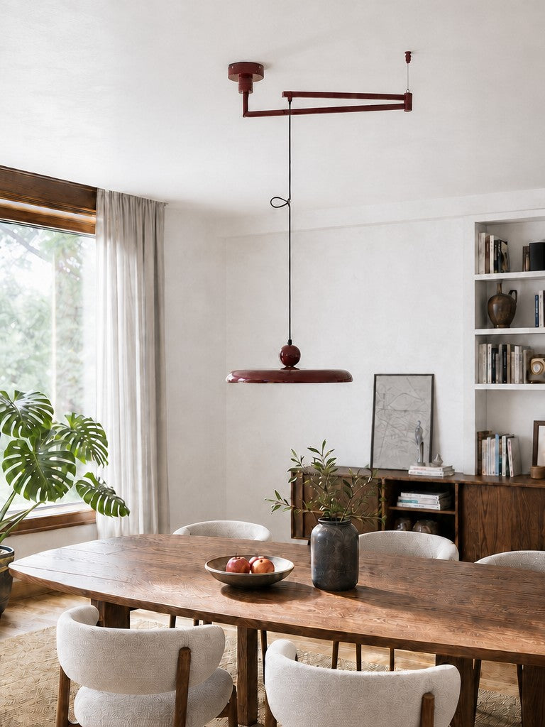 Adjustable Swing Arm Pendant Light in Metal, 40 cm Shade