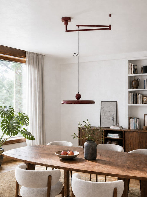 Adjustable Swing Arm Pendant Light in Metal, 40 cm Shade