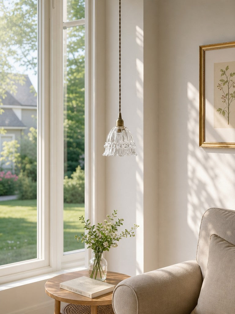 Jellyfish Glass Pendant Light, Clear or Amber Glass