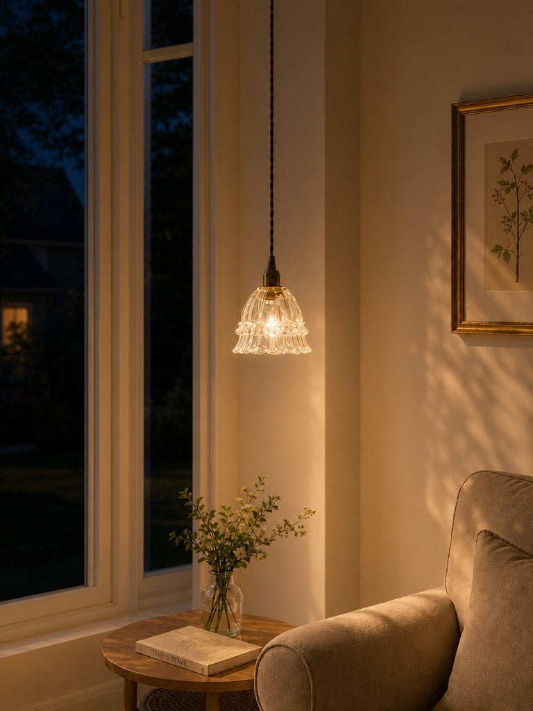 Jellyfish Glass Pendant Light, Clear or Amber Glass