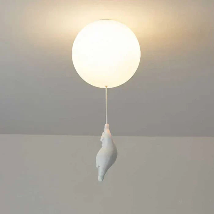 Kids Bear and Balloon Pendant Light with Warm LED