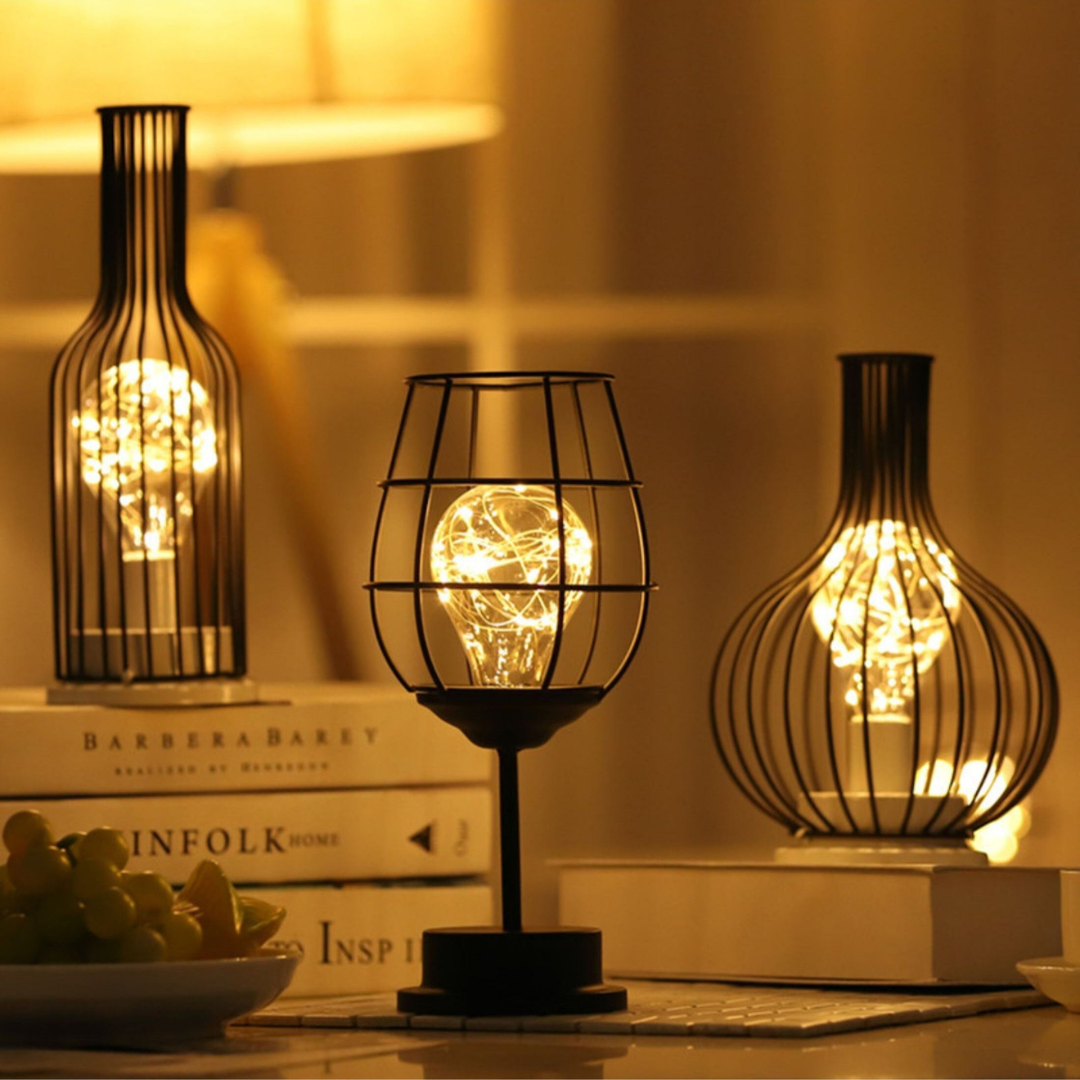 Cordless LED Table Lamp in Steel, Three Shapes