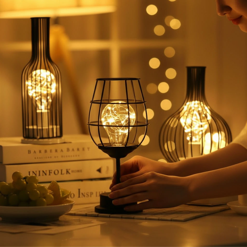 Cordless LED Table Lamp in Steel, Three Shapes