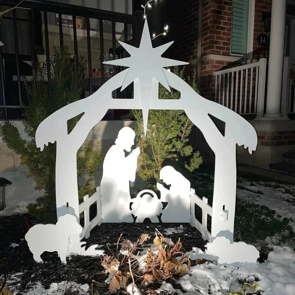 Outdoor Nativity Set with Figures, Weather Resistant, Two Sizes