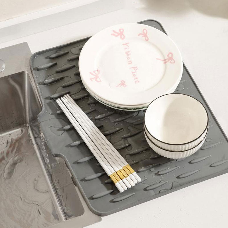 Silicone Dish Drying Mat and Heat-Resistant Worktop Protector