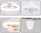 Adjustable Ceiling Fan with Light, 360 Degree Head, E27