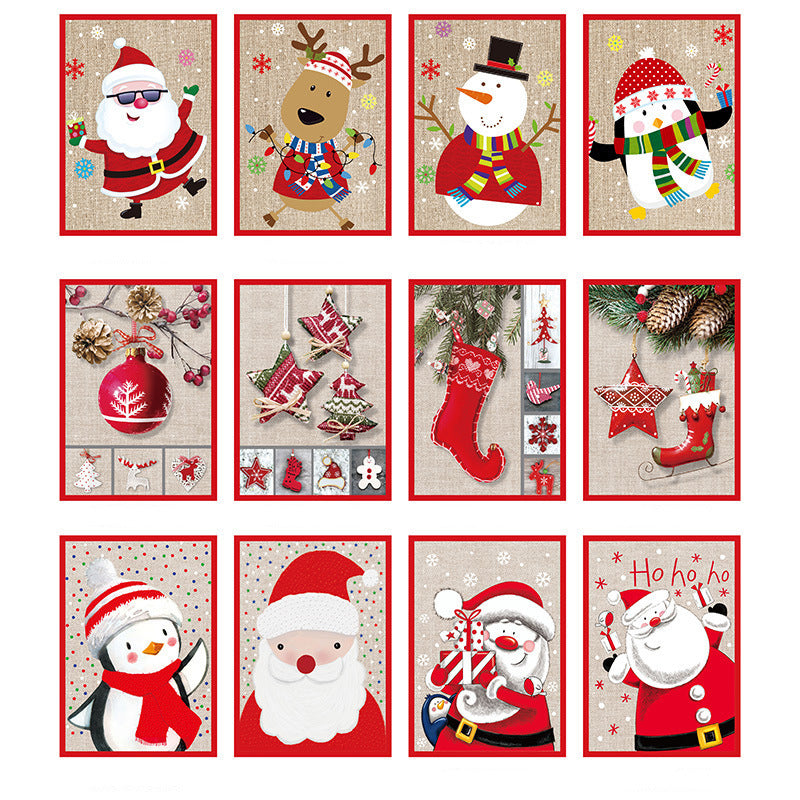Musical Christmas Cards with Light and Sound, 12 Designs