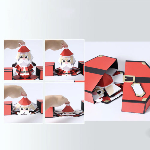 3D Pop-Up Santa Surprise Box, Novelty Christmas Card and Gift