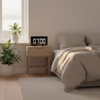 Digital LED Alarm Clock with Curved Display and Night Mode