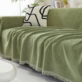 Chenille Herringbone Throw with Tassels, 180 x 130 cm