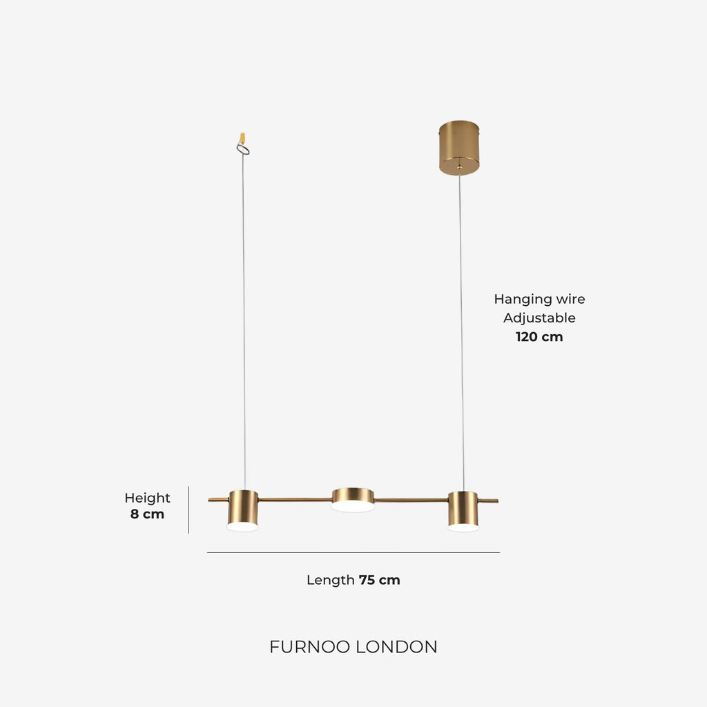 Linear LED Pendant Light with Acrylic Diffuser, Dimmable