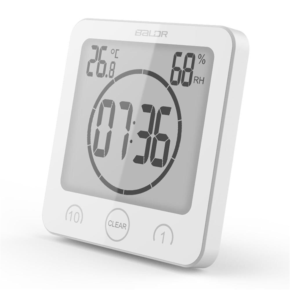 Water Resistant Bathroom Clock with Suction Cup, 10 cm