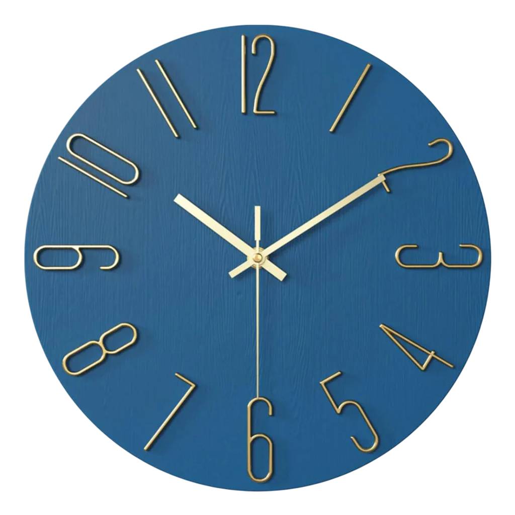 Silent Quartz Wall Clock 30cm, Minimal Design, 7 Colours