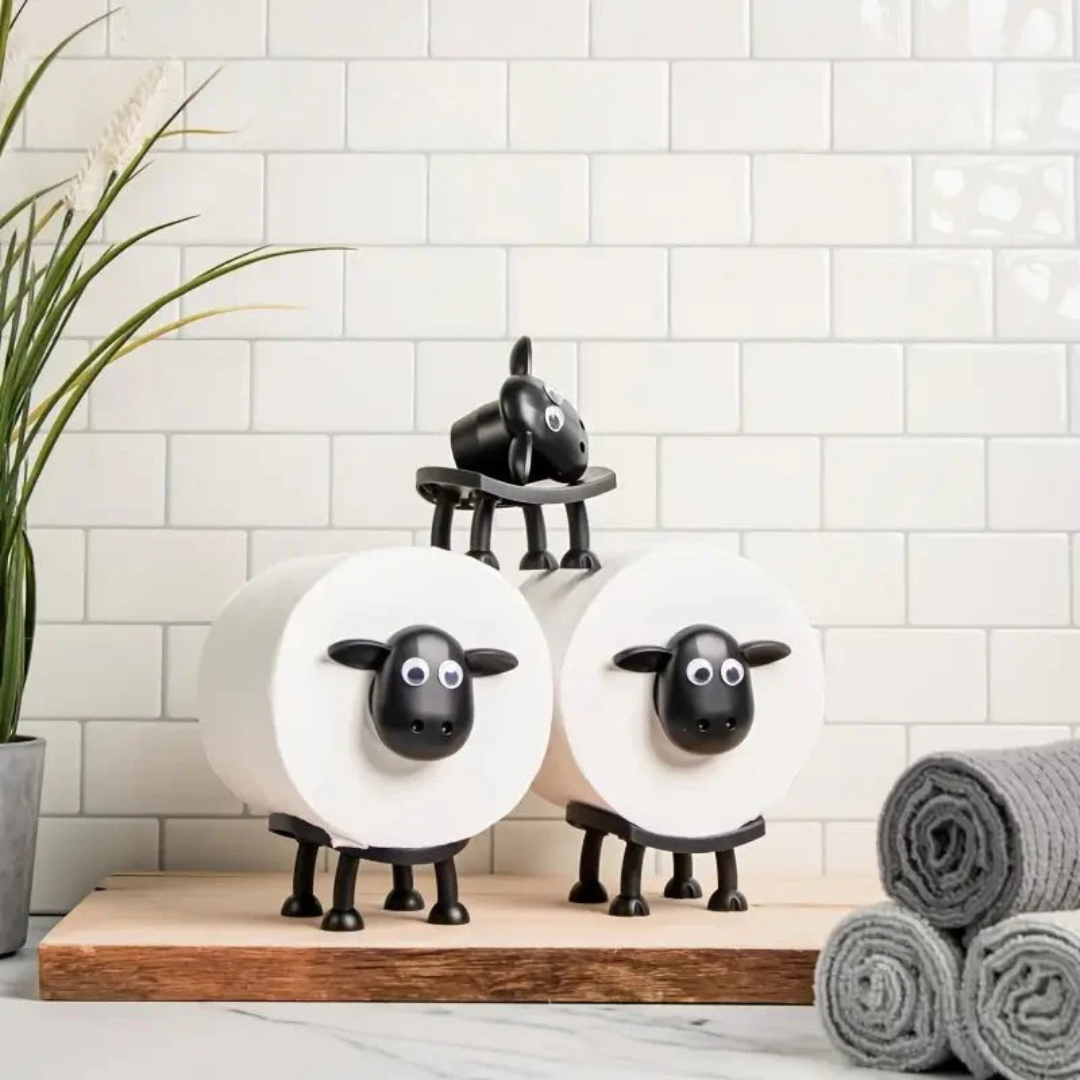 Sheep Toilet Roll Holder Set of 3, Freestanding Decorative