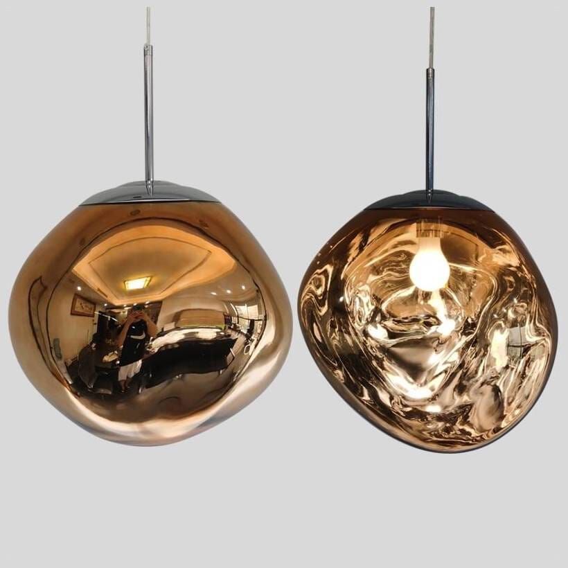 Mirrored Globe Pendant Light in PVC, 15-50cm, Adjustable Drop