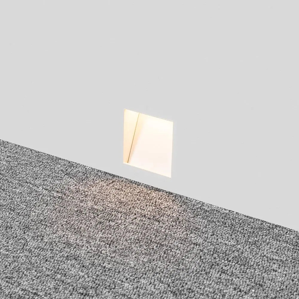 Recessed 3W LED Step Light with Motion Sensor, Frameless White