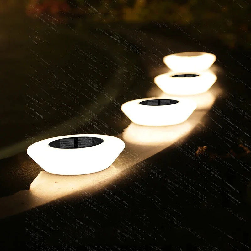 Solar Garden Path Lights, Set of 4, IP65 with Dusk Sensor