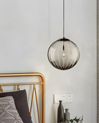Textured Glass Globe Pendant Light, Adjustable Drop