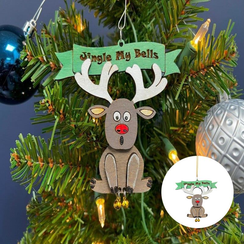 Hand-Painted Resin Christmas Tree Decorations with Bells