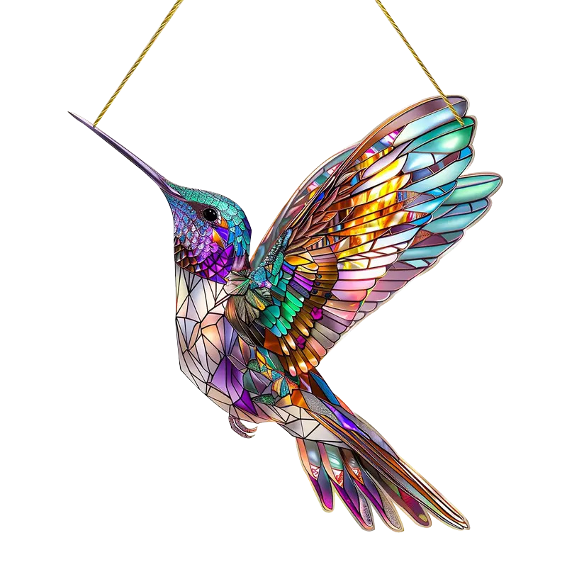 Hummingbird Suncatcher in Coloured Acrylic, 20 x 20cm