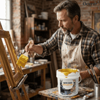 Metallic Leaf Paint in Gold or Silver with Brush, 200g