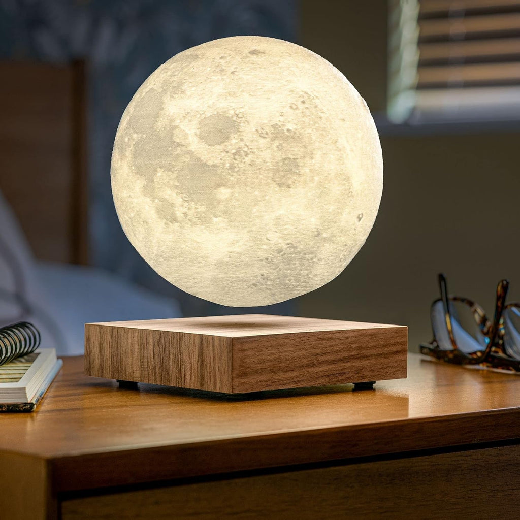 Levitating Moon Lamp with 3D-Printed Surface, 15 cm
