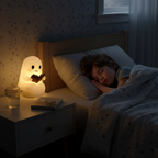 Handmade Ceramic Ghost Night Light with Warm White LED