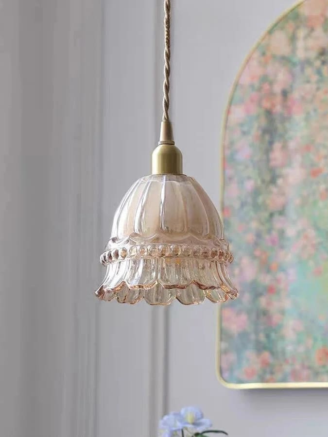 Jellyfish Glass Pendant Light, Clear or Amber Glass