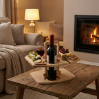 Wooden Wine and Aperitif Table for Picnics and Garden Evenings