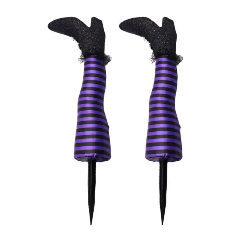 Halloween Witch Legs Garden Decoration with Striped Socks
