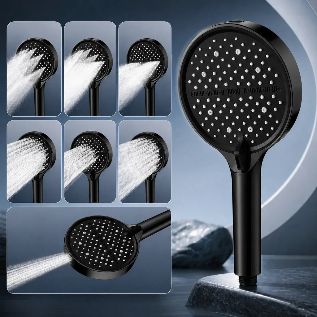 Seven-Mode Handheld Shower Head with Pressure Boost