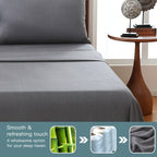 Bamboo Fibre Fitted Sheet, Breathable and Cooling, 90x200